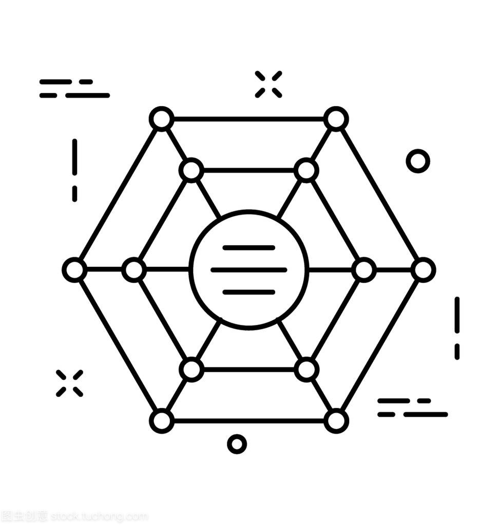 網絡線矢量圖標 連接數字世界的簡約美學